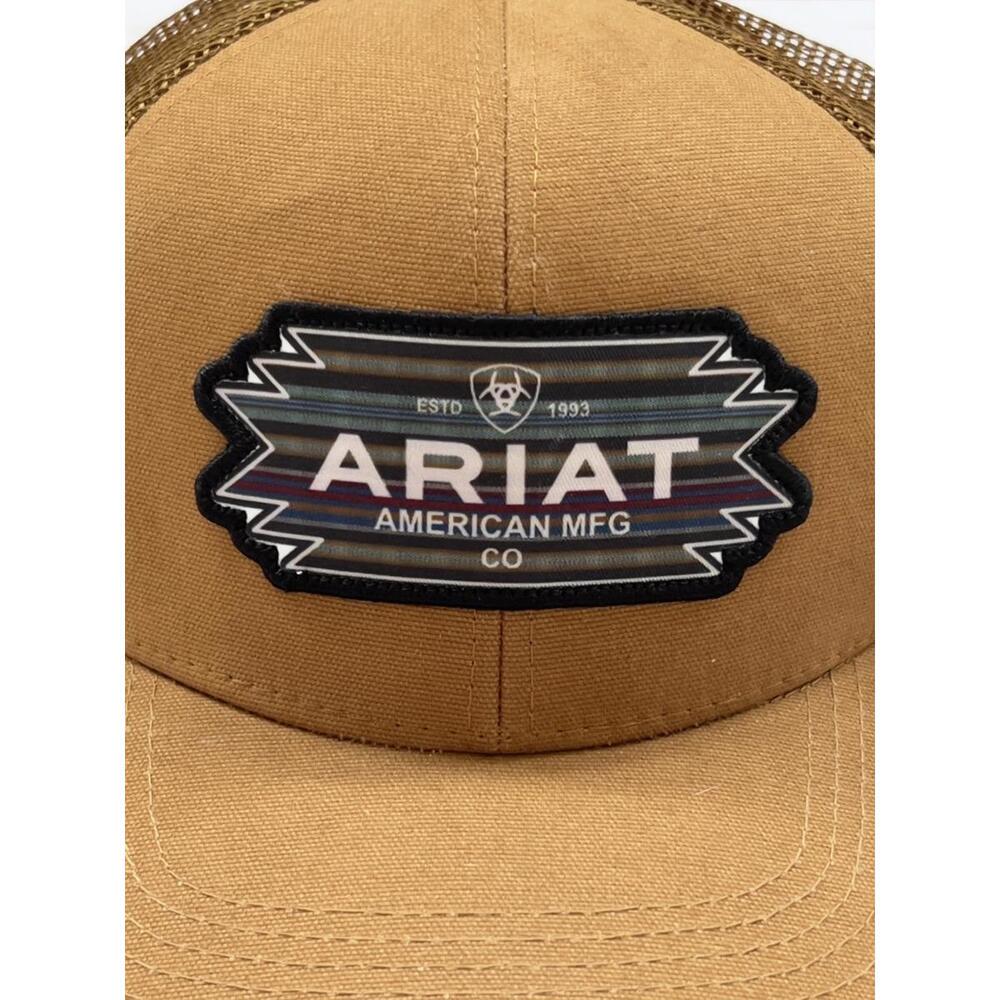Ariat Brown Mesh Aztec Logo Patch Cap Trucker Hat… - image 2